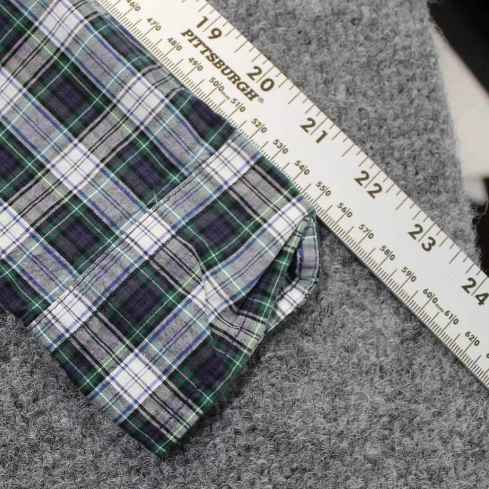 Ralph Lauren‎ Kids Plaid Button Down Shirt L/S Green Blue Size L 14-16 Cotton